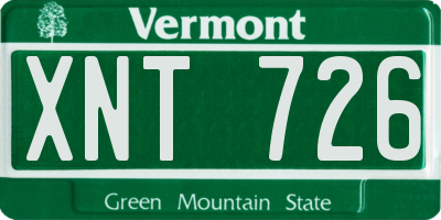VT license plate XNT726