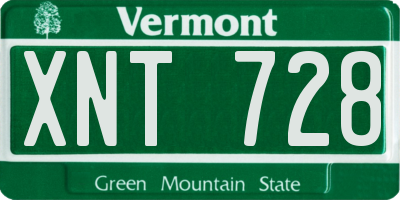 VT license plate XNT728