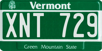 VT license plate XNT729