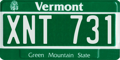 VT license plate XNT731