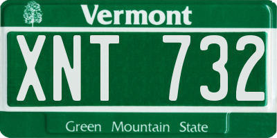 VT license plate XNT732