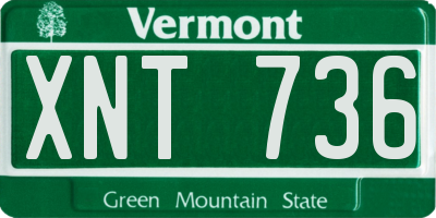 VT license plate XNT736
