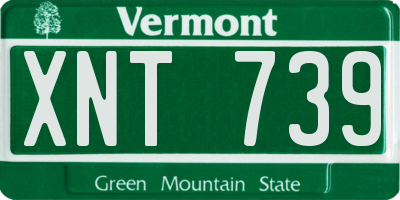 VT license plate XNT739