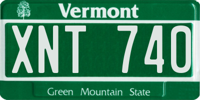 VT license plate XNT740