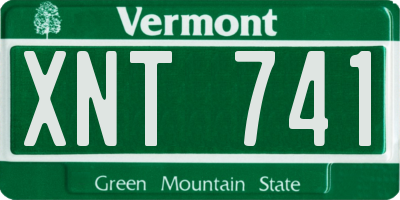 VT license plate XNT741