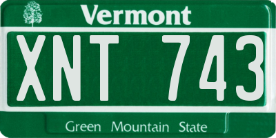 VT license plate XNT743