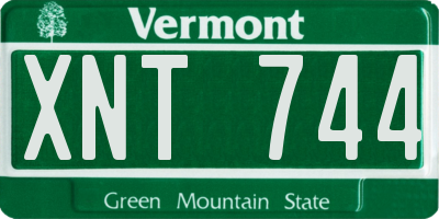 VT license plate XNT744