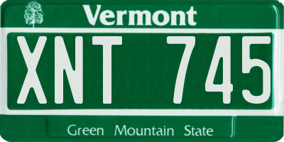 VT license plate XNT745