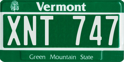 VT license plate XNT747