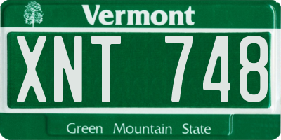 VT license plate XNT748