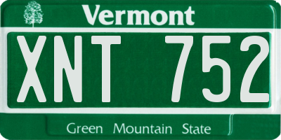 VT license plate XNT752