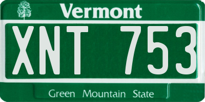 VT license plate XNT753