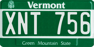VT license plate XNT756