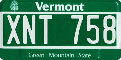 VT license plate XNT758