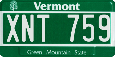 VT license plate XNT759