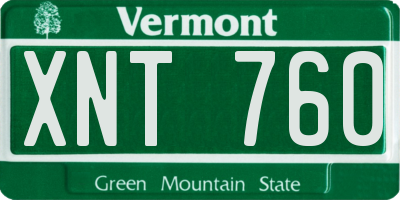 VT license plate XNT760