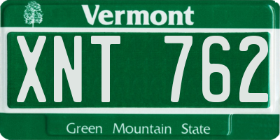 VT license plate XNT762