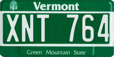 VT license plate XNT764