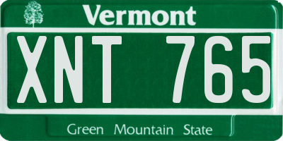 VT license plate XNT765