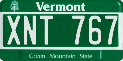VT license plate XNT767