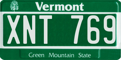 VT license plate XNT769