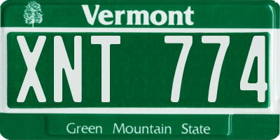 VT license plate XNT774