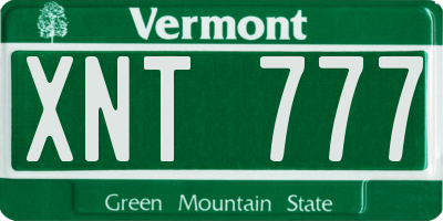 VT license plate XNT777
