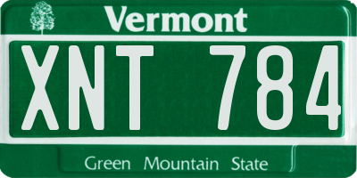 VT license plate XNT784