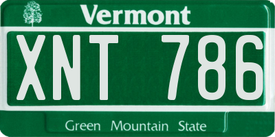 VT license plate XNT786