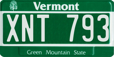 VT license plate XNT793