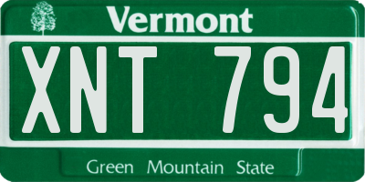 VT license plate XNT794