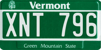 VT license plate XNT796