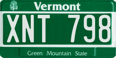 VT license plate XNT798
