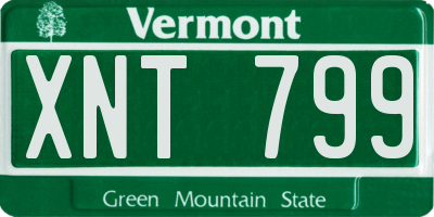 VT license plate XNT799