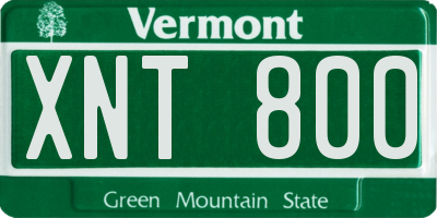 VT license plate XNT800