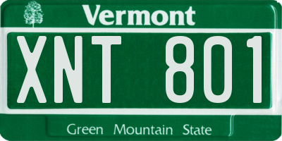 VT license plate XNT801