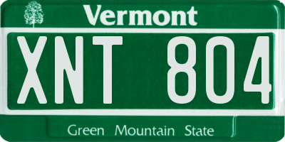 VT license plate XNT804