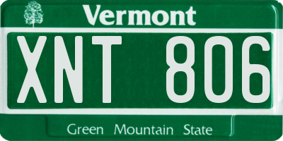 VT license plate XNT806