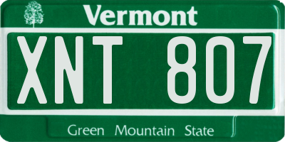 VT license plate XNT807
