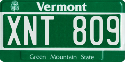 VT license plate XNT809