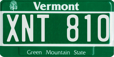 VT license plate XNT810