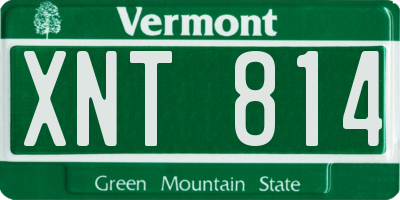 VT license plate XNT814