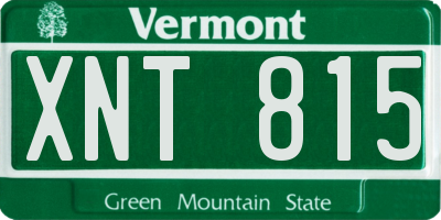VT license plate XNT815