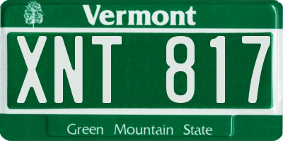 VT license plate XNT817