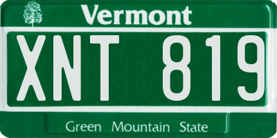 VT license plate XNT819