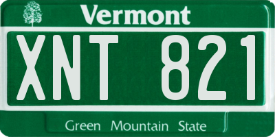 VT license plate XNT821
