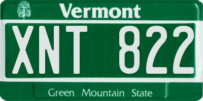 VT license plate XNT822