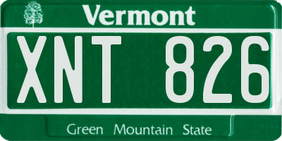 VT license plate XNT826