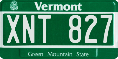 VT license plate XNT827