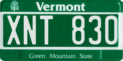 VT license plate XNT830